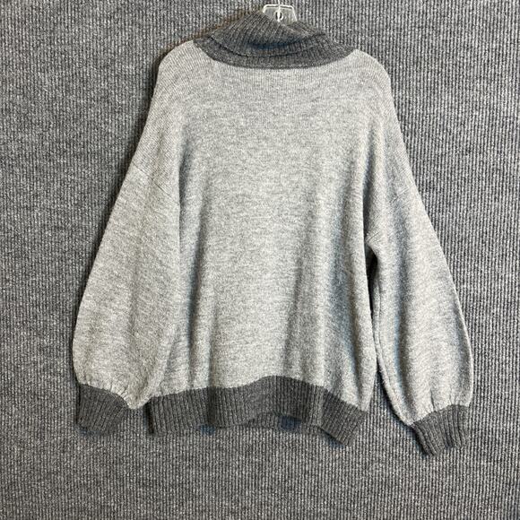 Prabal Gurung Womens Pullover Turtleneck Sweater Size 10/12 Gray Knit Cozy - Picture 2 of 9